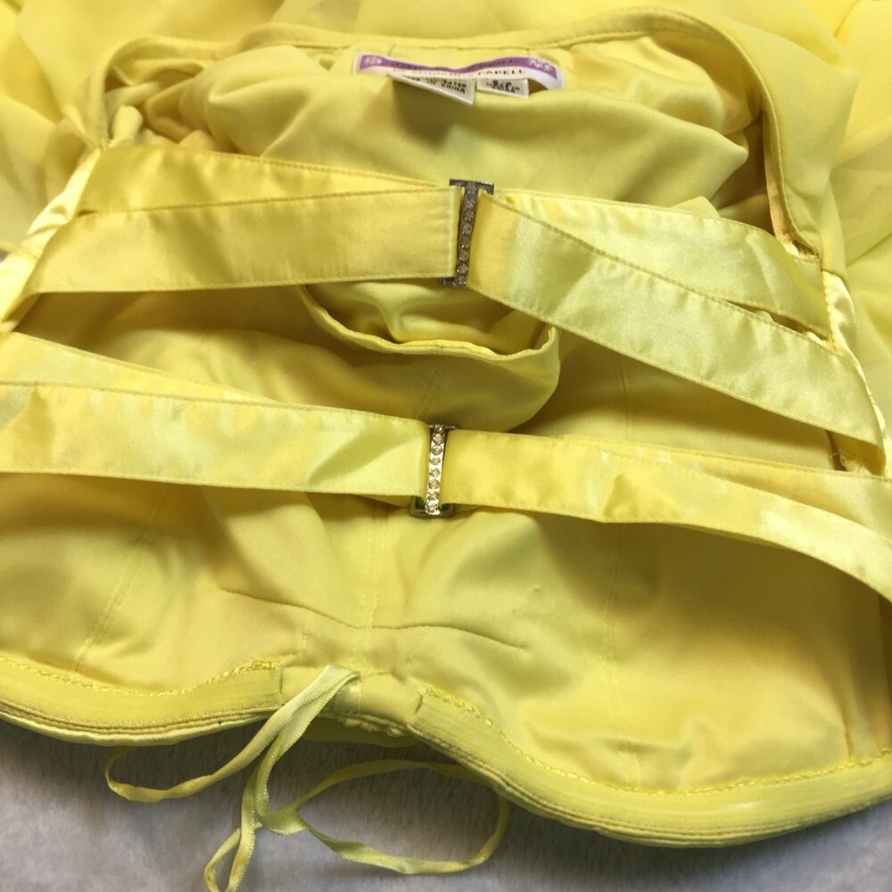 Adrianna Papell Hailey Strapless Maxi Dress Size 5/6 Womans Yellow Empire Waist - Picture 10 of 13